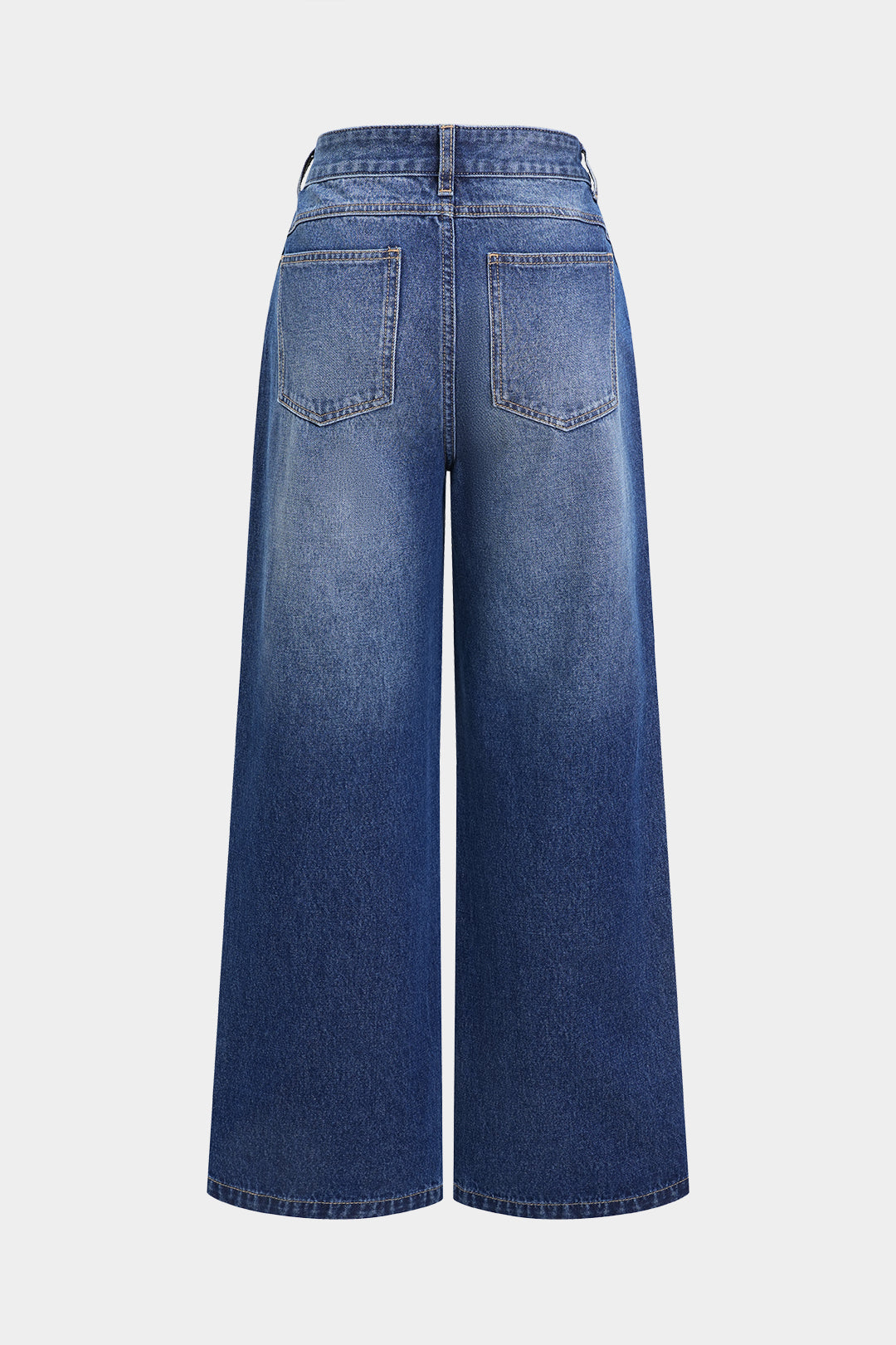 Denim Patchwork Straight Leg Jeans