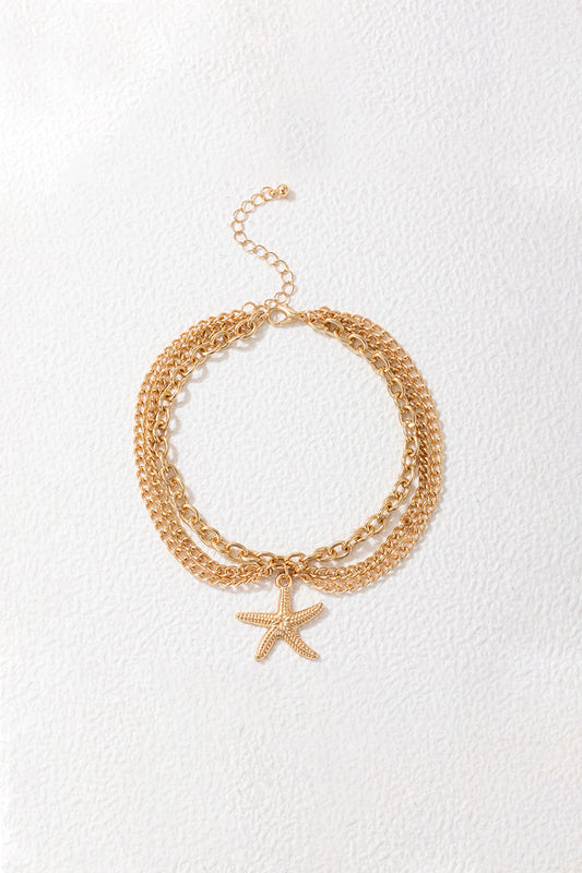 Tassel Three-Layer Anklet