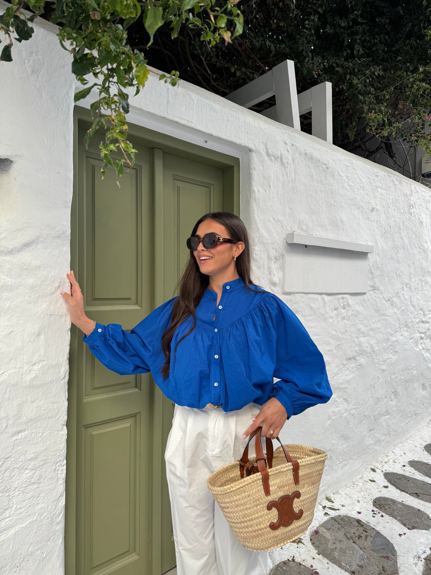 Blouse ballon bleue