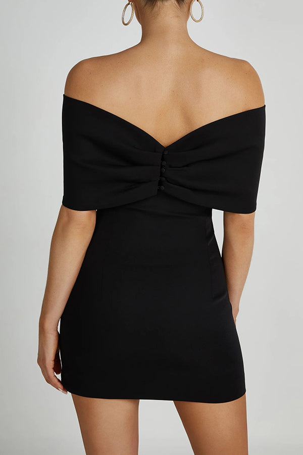 Maria - Off Shoulder Bow Mini Dress