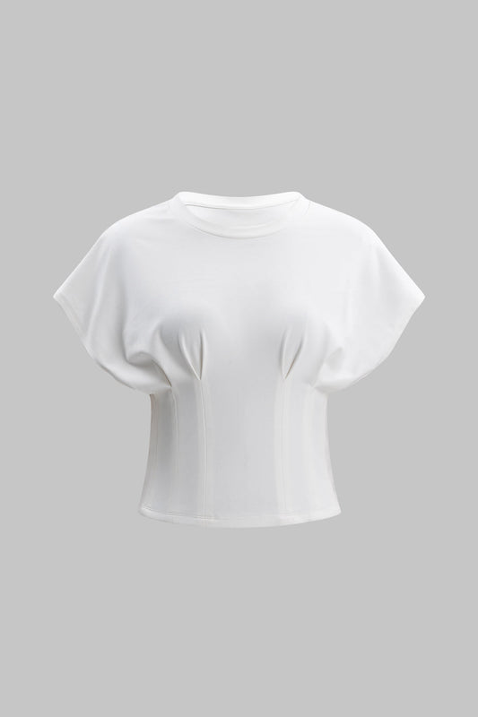 Solid Ruched T-Shirt