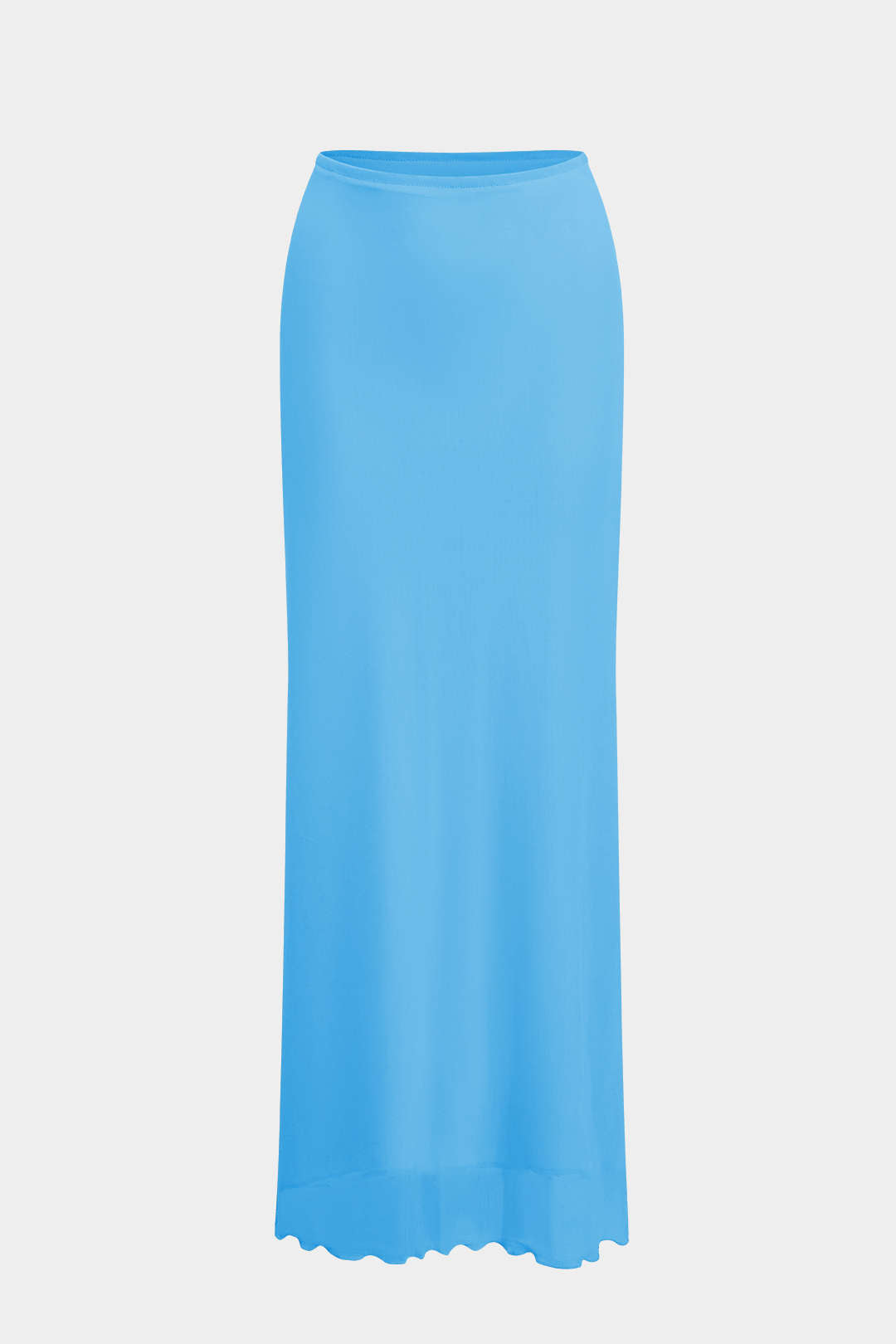 Ruched Sleeveless Double-Layered Mesh Split Strapless Top And Maxi Skirt Set