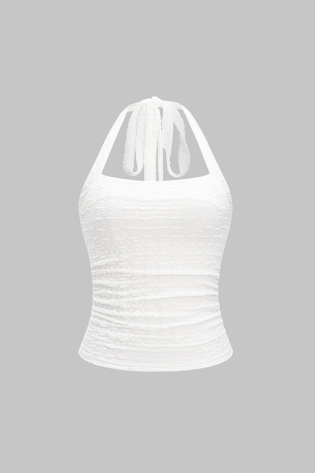 Halter Neck Tie-Up Ruched Cami Top
