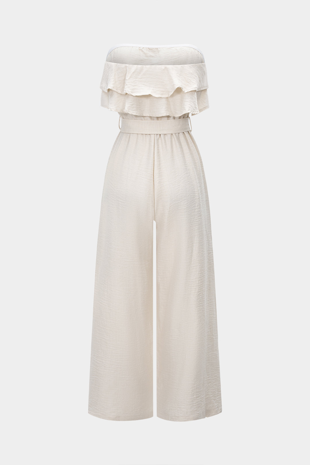 Ruffle Tie-Up Strapless Sleeveless Jumpsuit