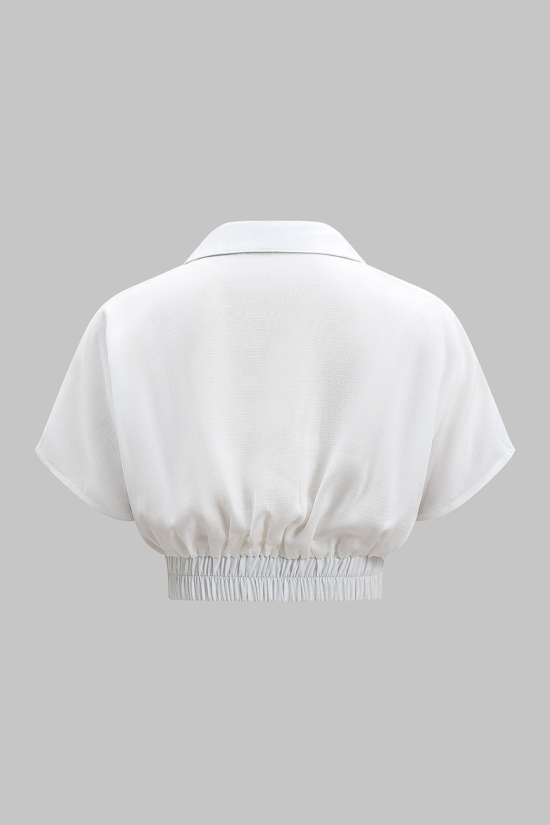 Ruched Crossed Short Sleeve Top And Wide Leg Trousers Set
