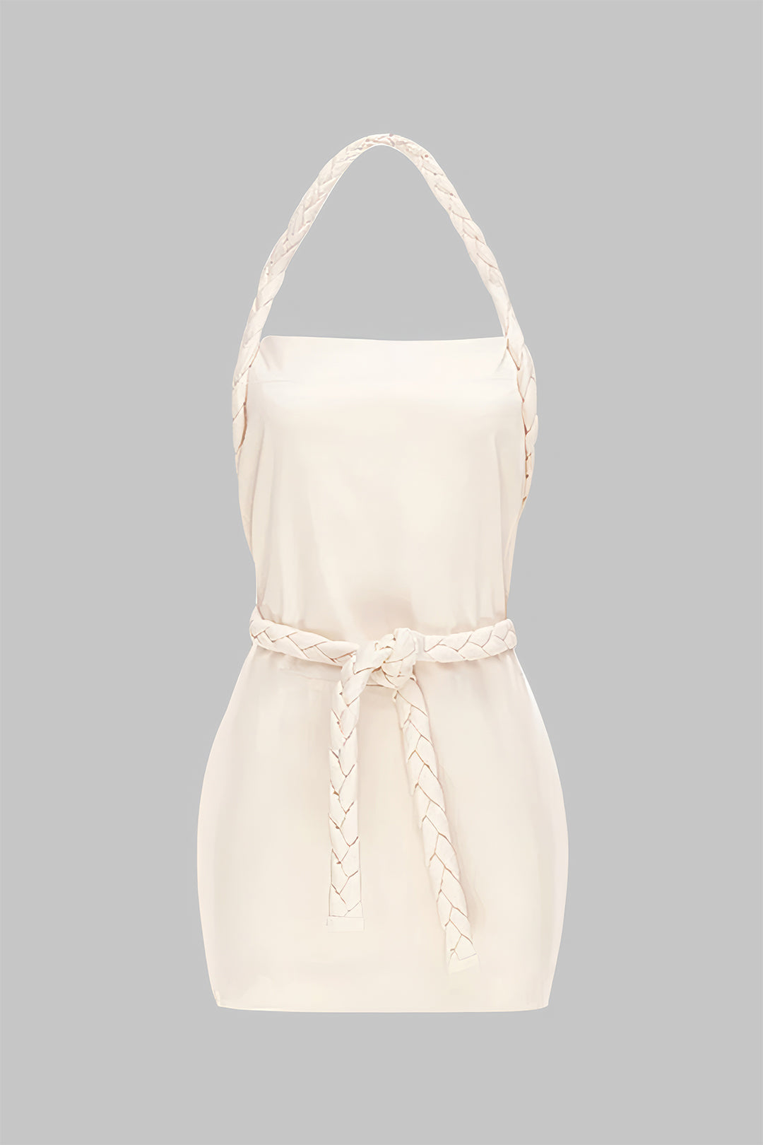 Halter Neck Waist Knotted Braided Sleeveless Mini Dress