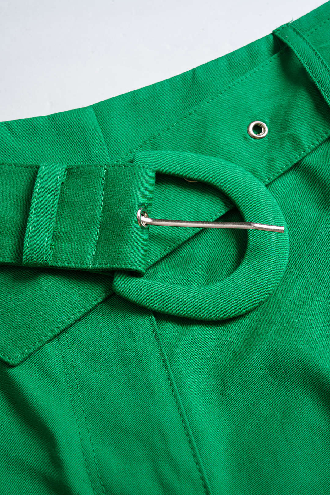 Solid Belted Shorts