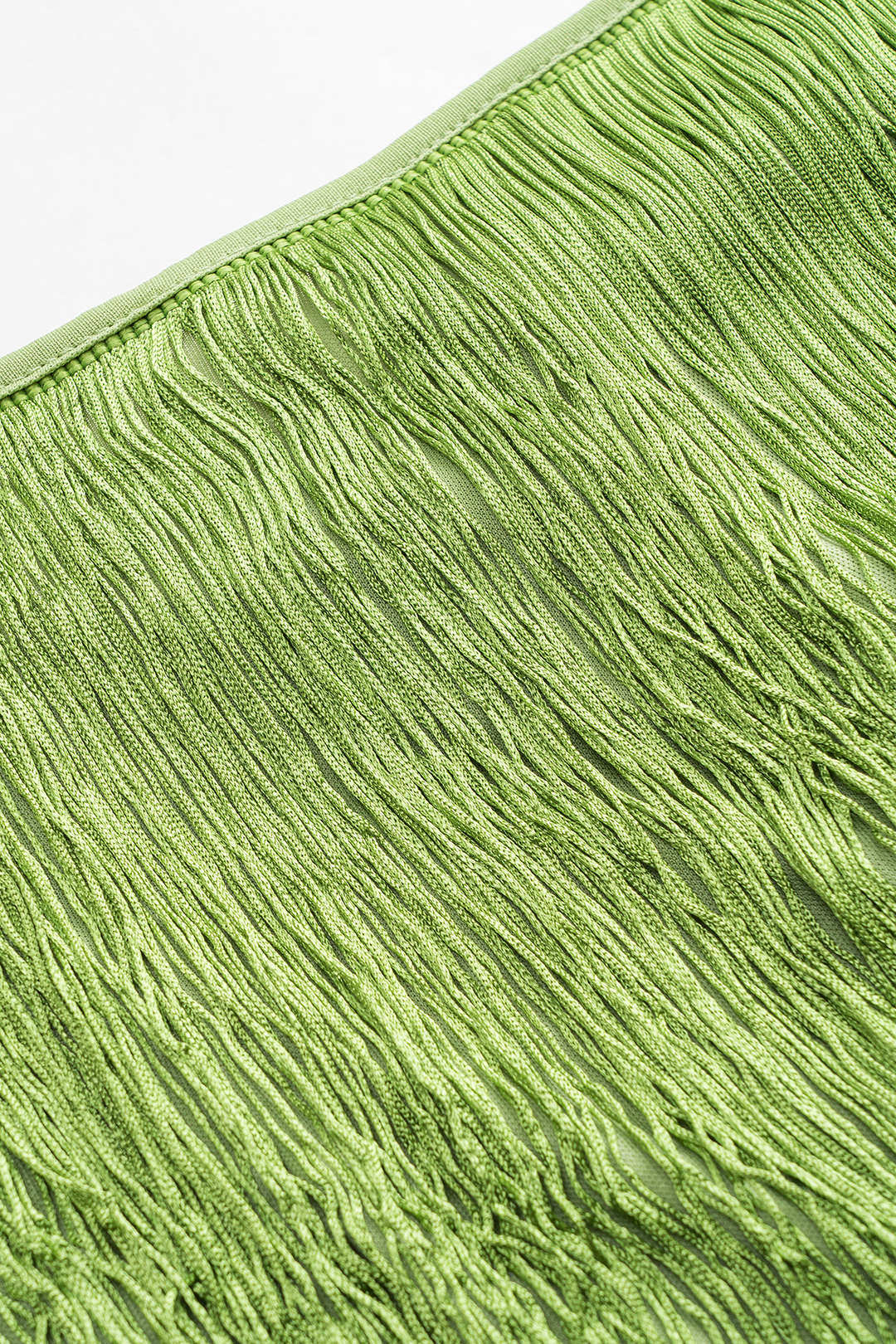 Ruched Bead Tube Top And Fringe Skirt Set