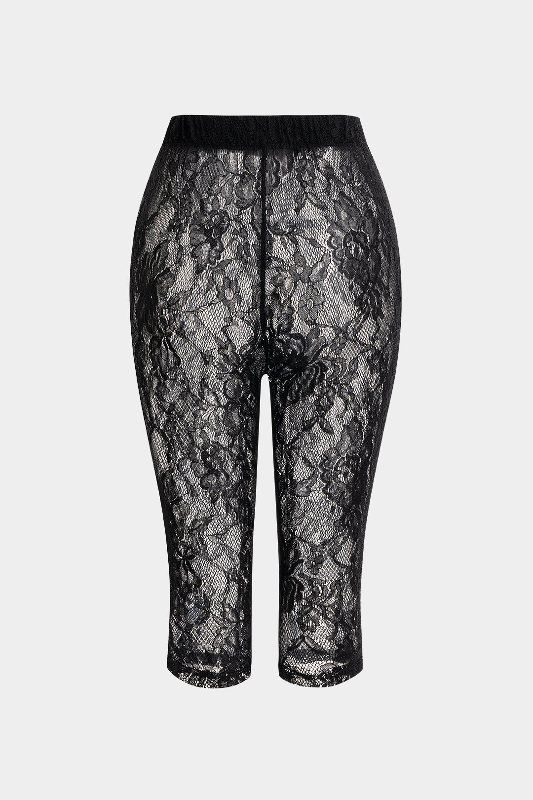 Lace Floral Pattern Sheer Shorts