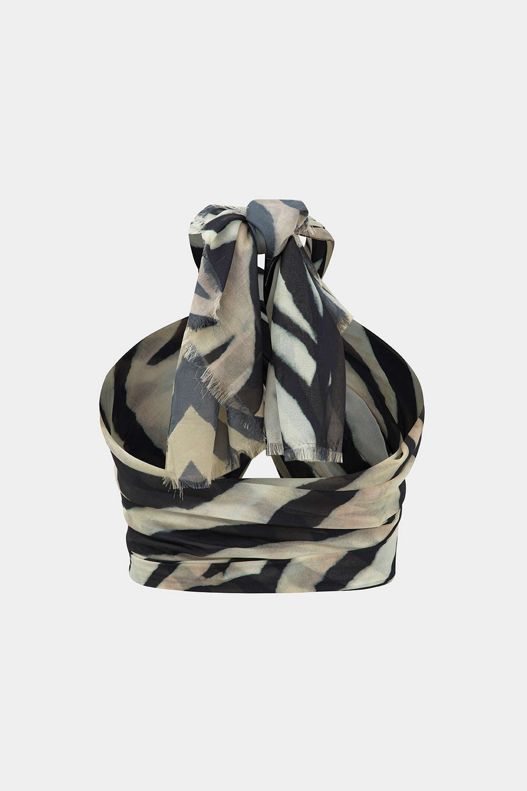 Contrast Print Chiffon Halter Cami Top
