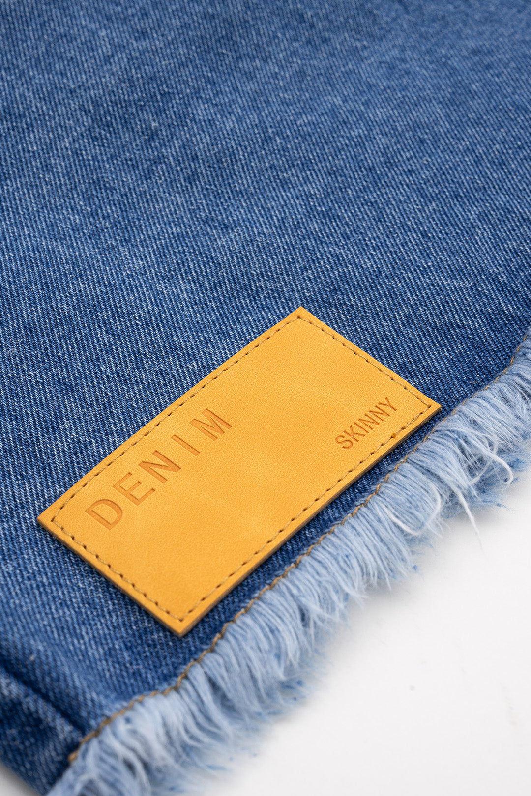 Denim Frayed Pocket Skirt