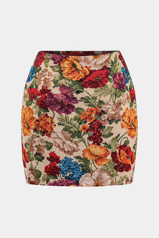 Jacquard Zipper Skirt