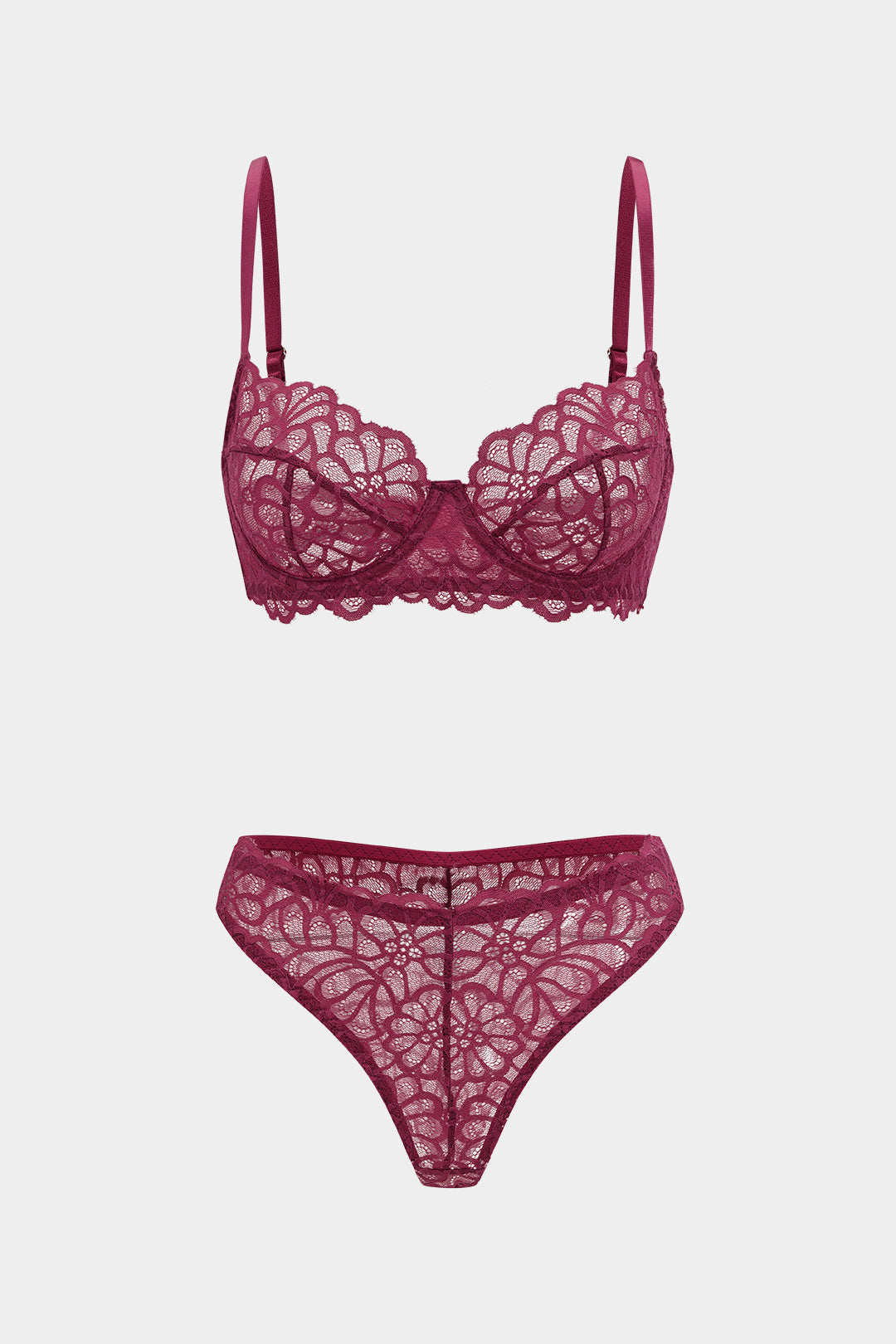 Lace Trim Lingerie Garter Set