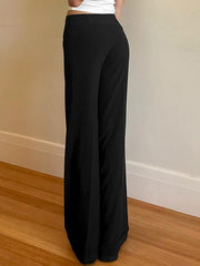 Black Vintage High Rise Straight Leg Flare Pants