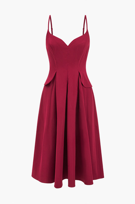 Solid Slip Sleeveless Midi Dress