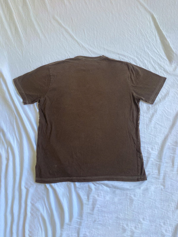 Brown Punk Oversized Print Short Sleeve Tee