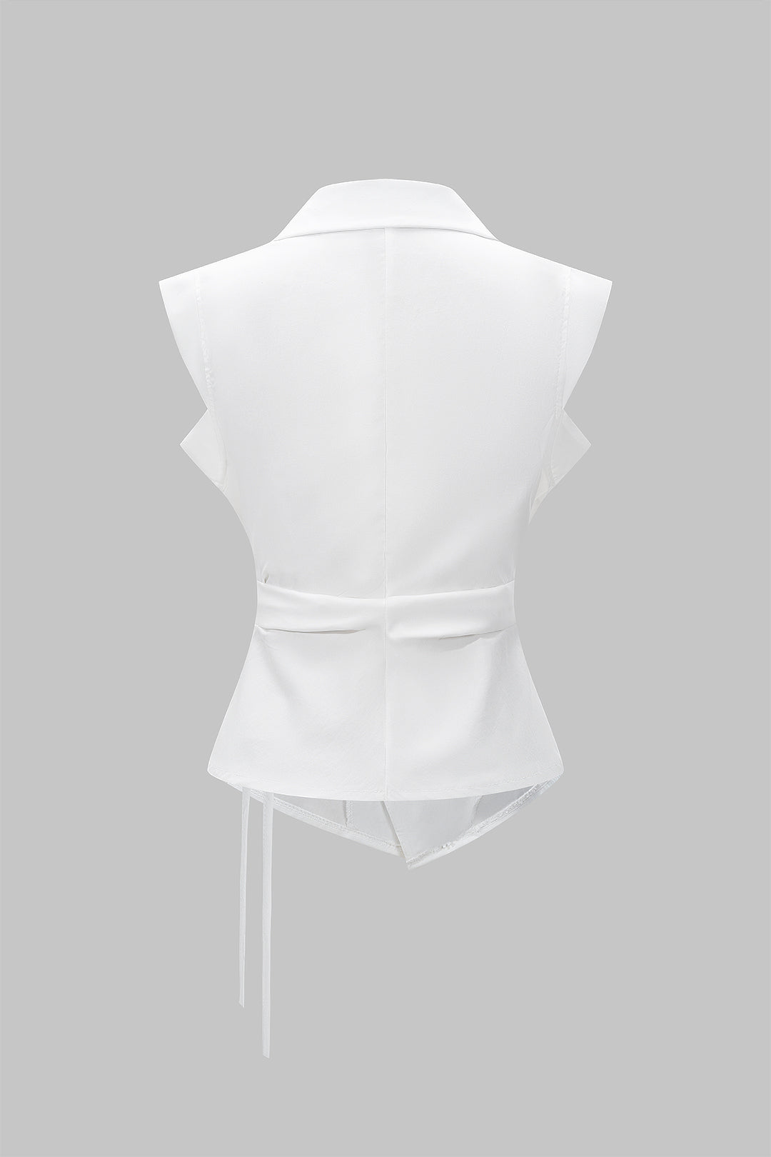 Asymmetrical Button Tie Front Short-Sleeve Shirt