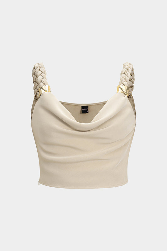 Plus Size Metallic Braided Slip Cami Top