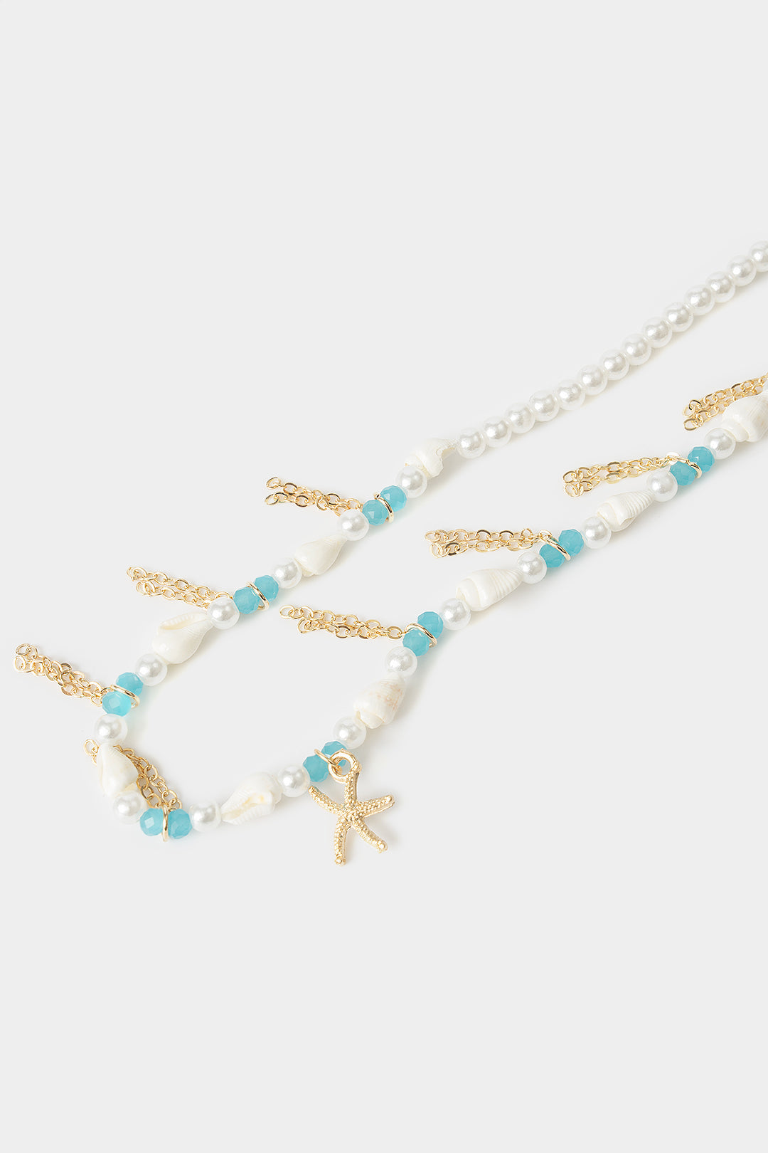 Irregular Pearl Alloy Multi-Layer Clavicle Chain Necklace