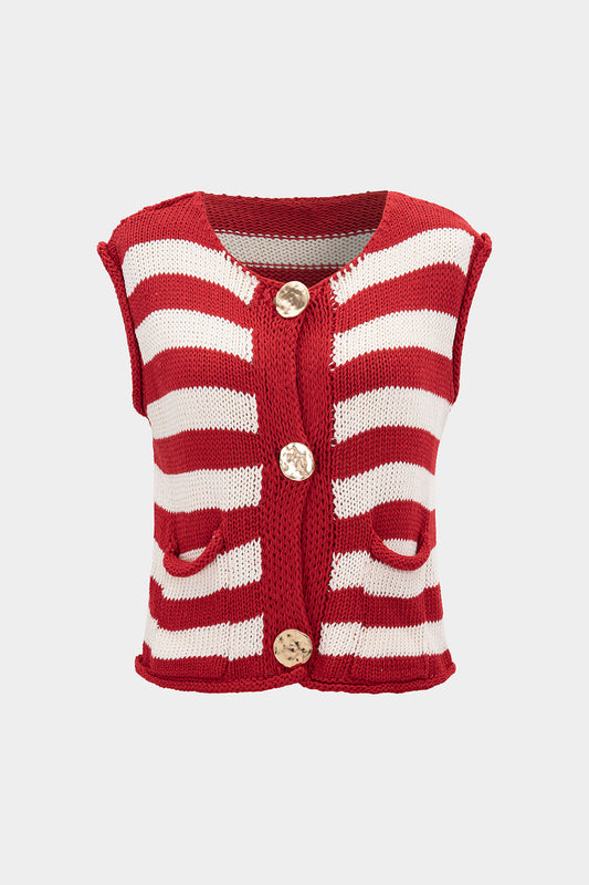 Knit Contrast Sleeveless Tank Top