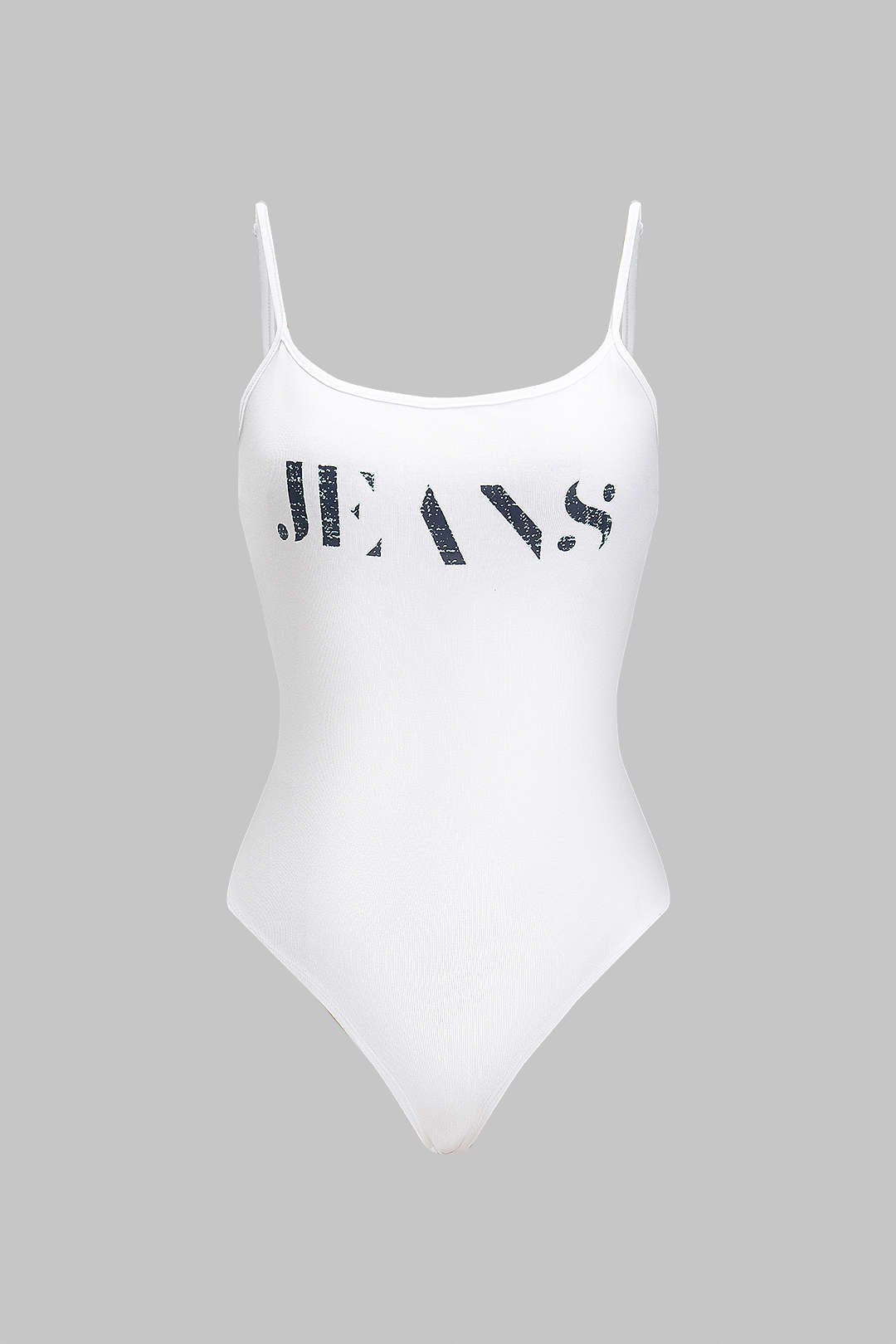 Letter Print  Sleeveless Bodysuit