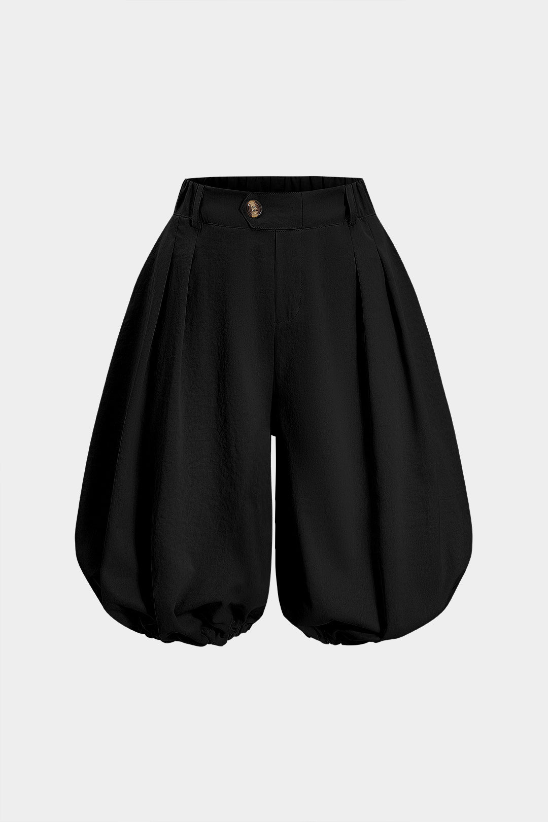 Solid Ruched Lantern Shorts