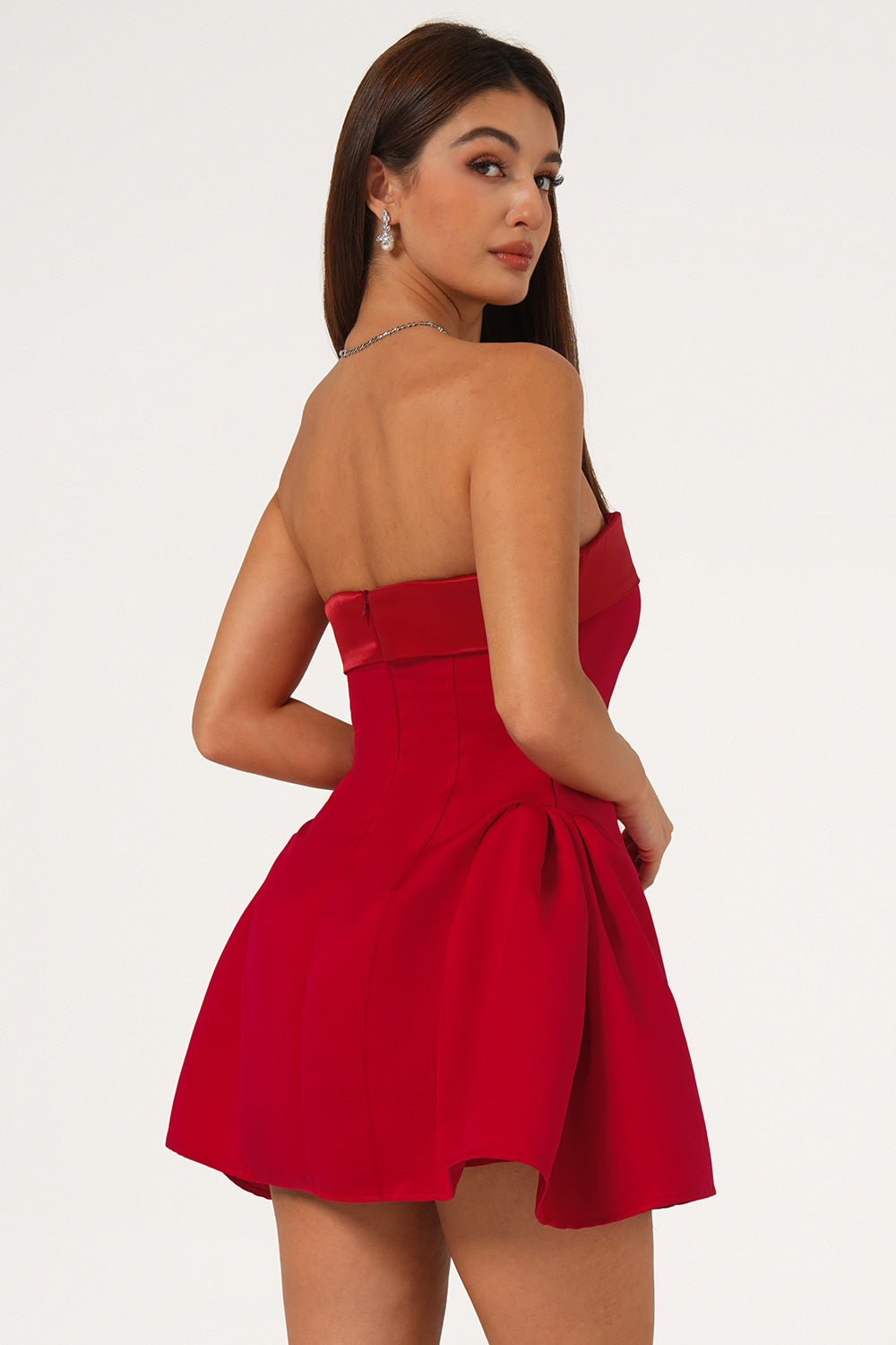 Martha - Strapless Fold Over Mini Dress