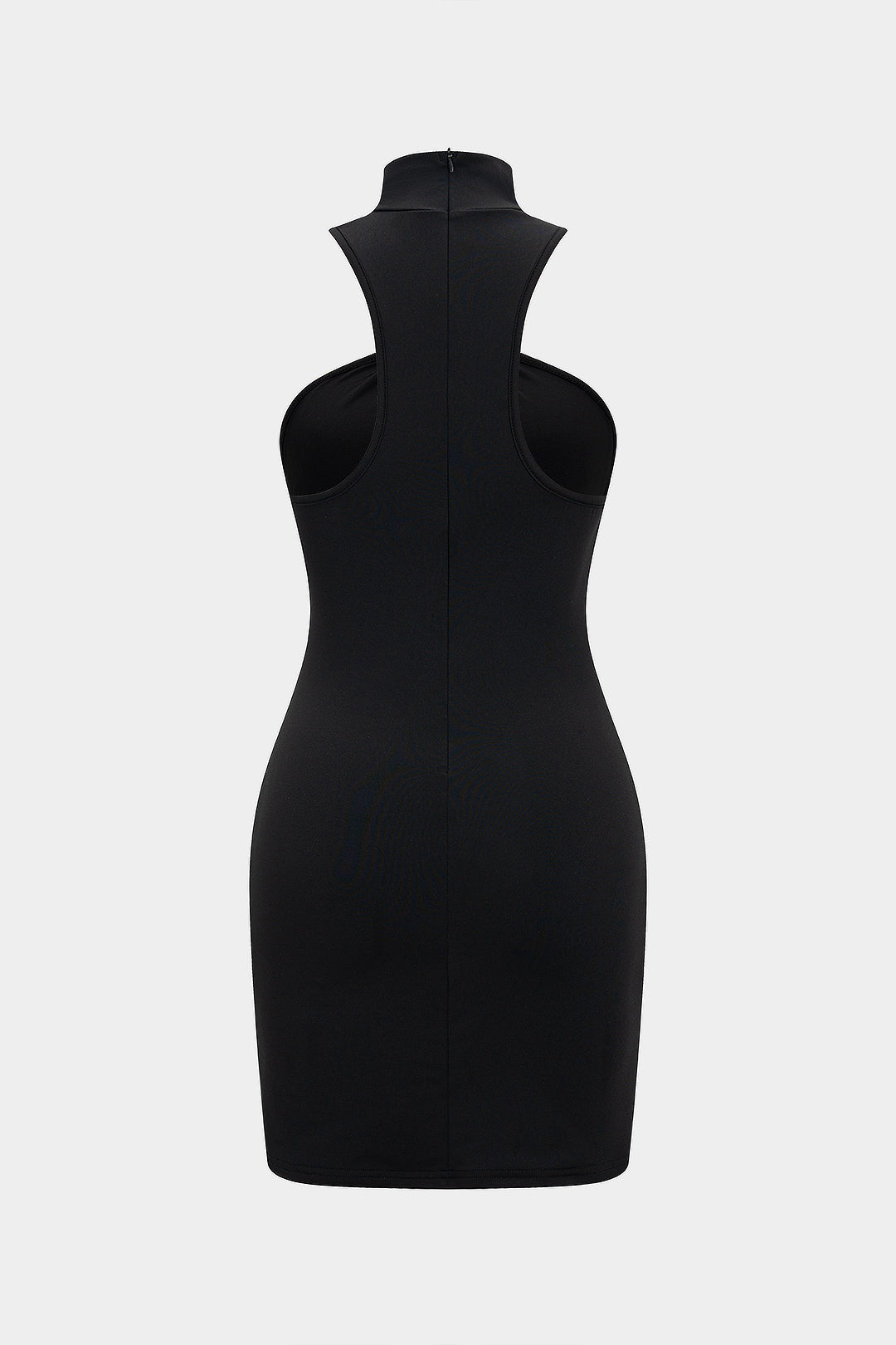 Solid Metallic Sleeveless Mini Dress