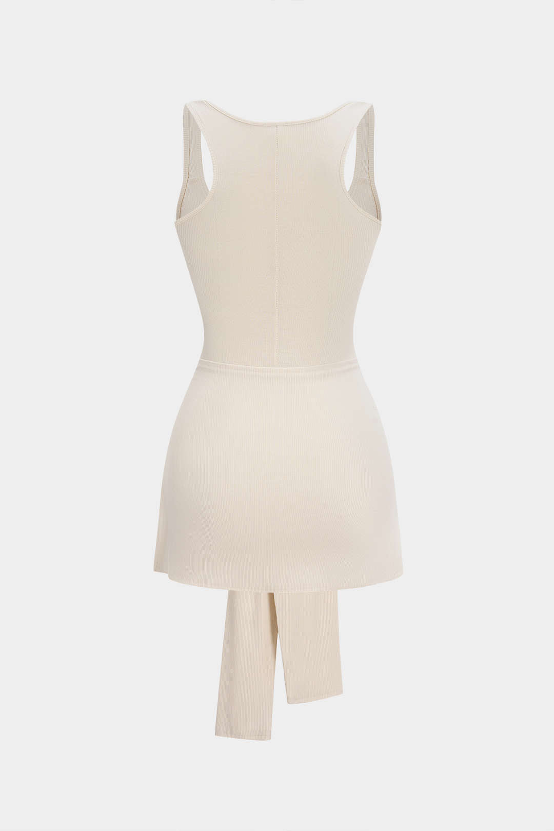 Ruched Tie-Up Square Neck Sleeveless Romper