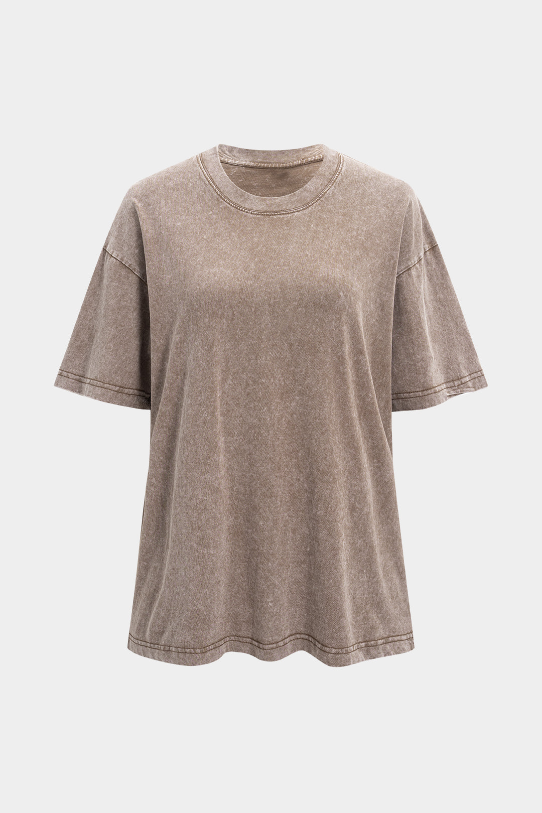 Round Neck Old Wash Water Short Sleeve T-Shirt