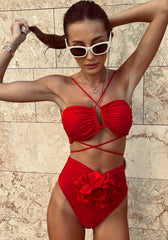 Selena - Bikini with Halterneck and Flower Detail