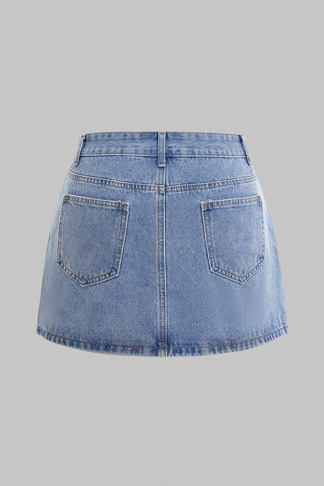 Denim Asymmetrical Patchwork Skirt