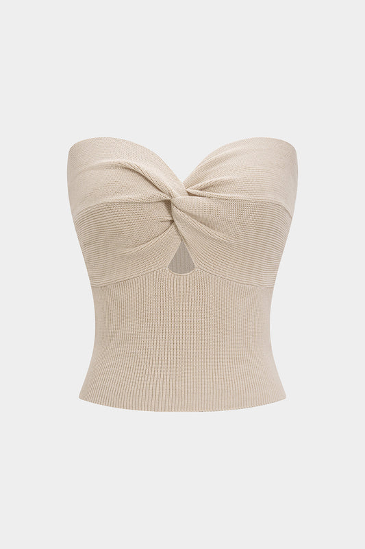 Knit Crossed Hollow Out Tank Top