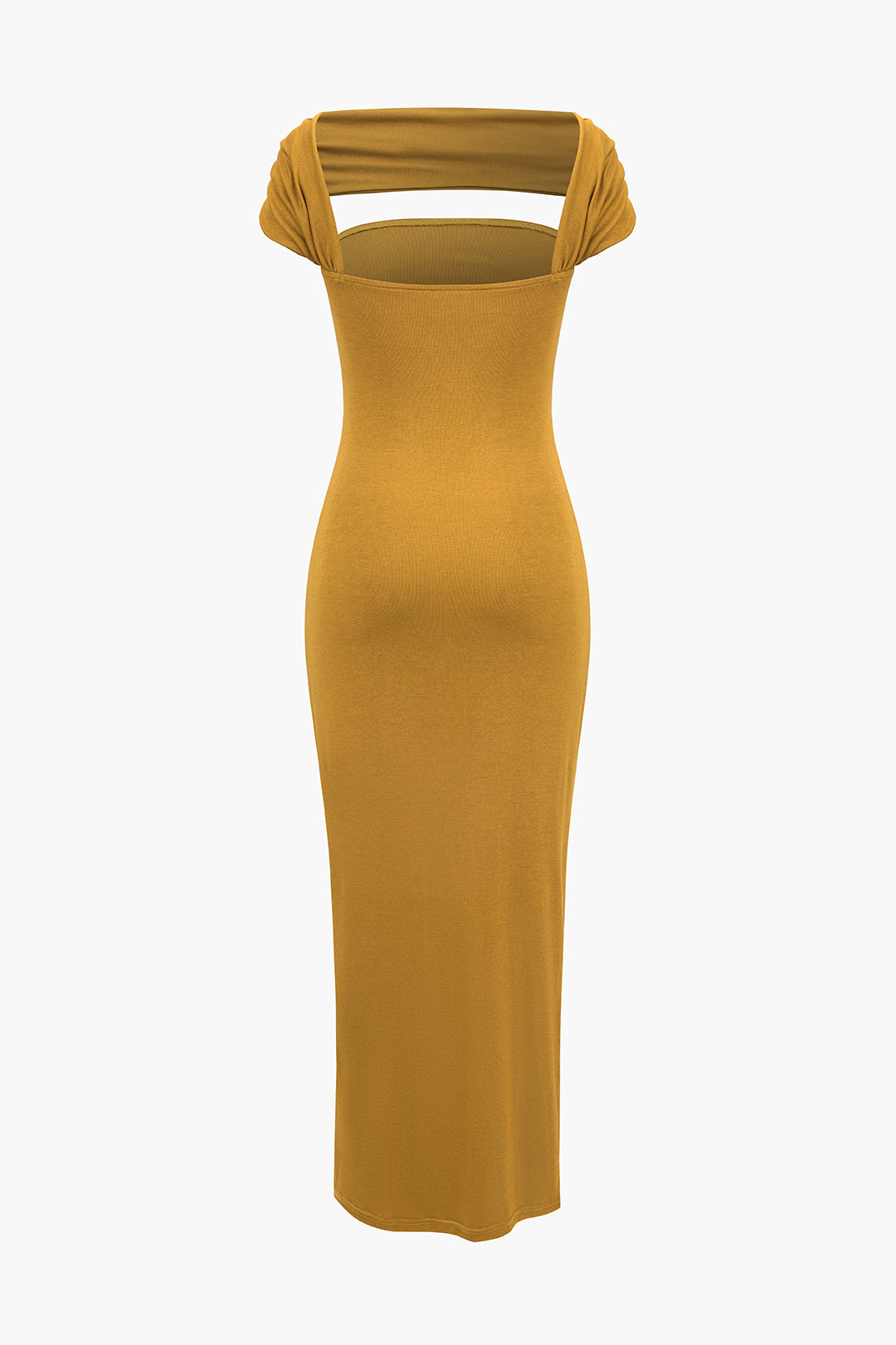 Solid Cut Out Halter Midi Dress