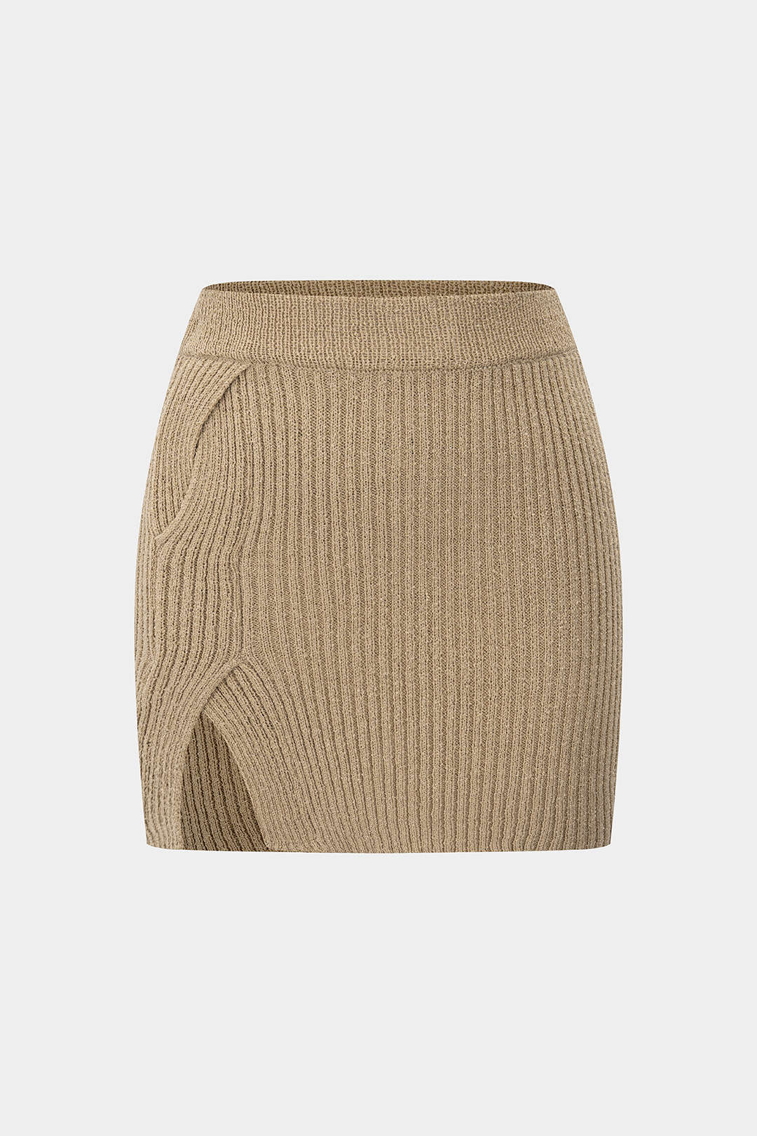Knit Crossed Slit Skirt