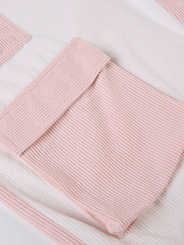 Pink Retro Patchwork Corduroy Cargo Pants