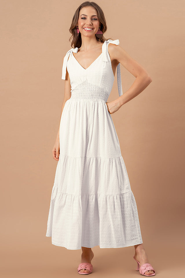 Stripes Neck Sleeveless Summer Dress