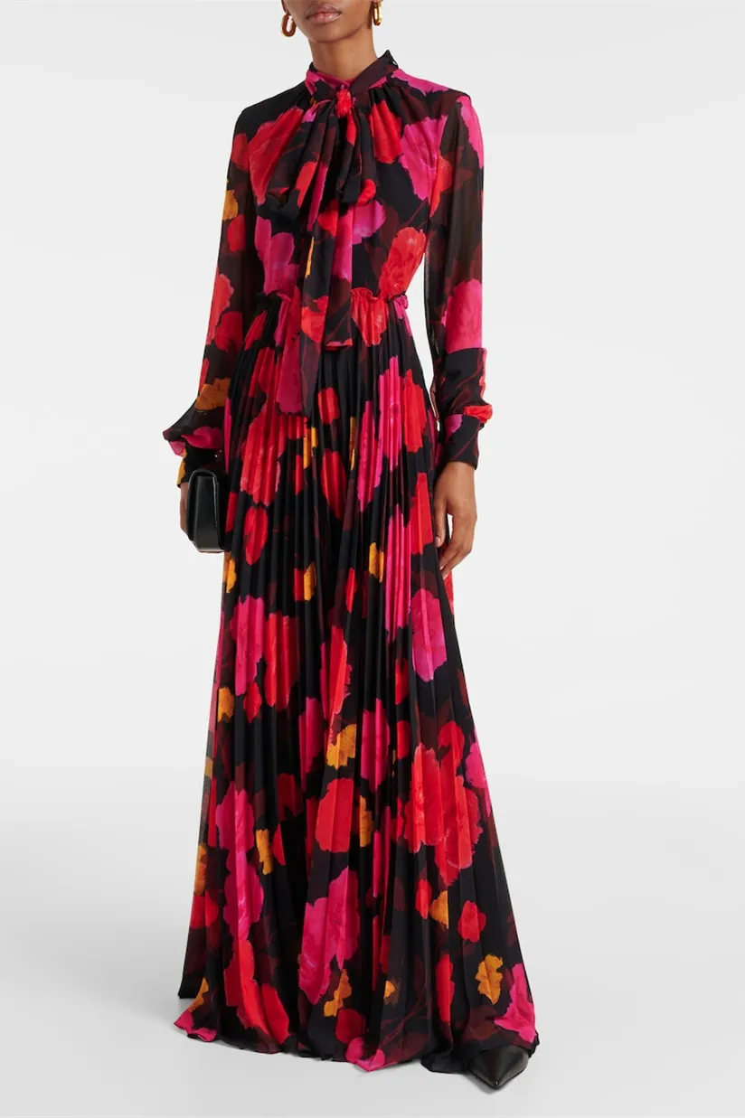 Veda - Floral Print Long Sleeve Maxi Dress