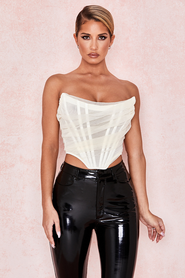 Mesh Boned Corset Top