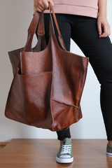 Large Leather Shopping Bag