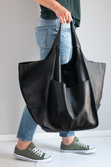 Large Leather Shopping Bag