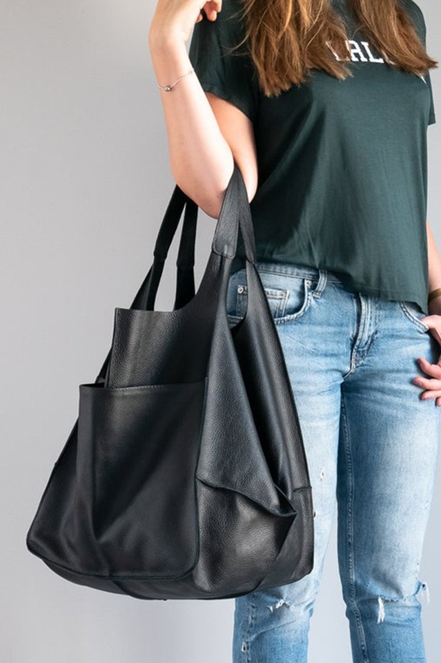 Large Leather Shopping Bag