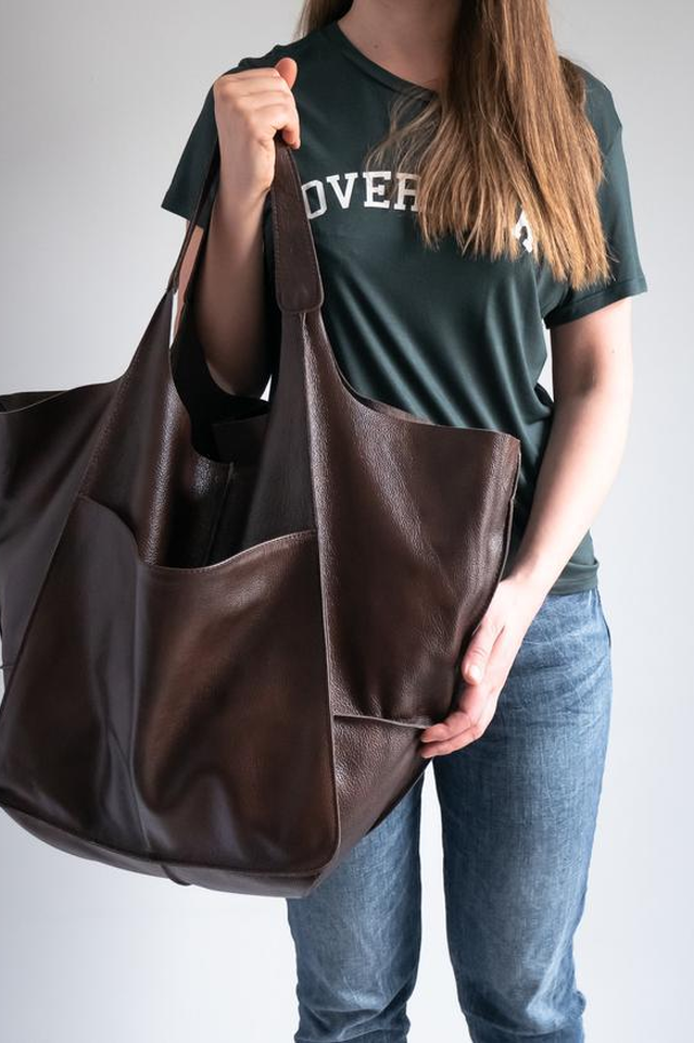 Large Leather Shopping Bag