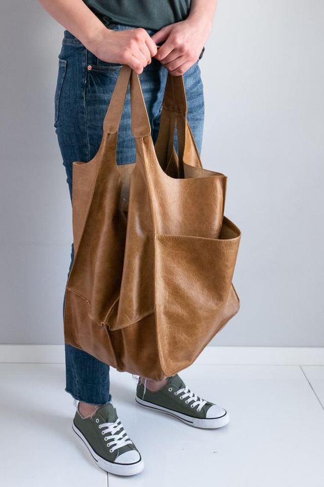 Large Leather Shopping Bag