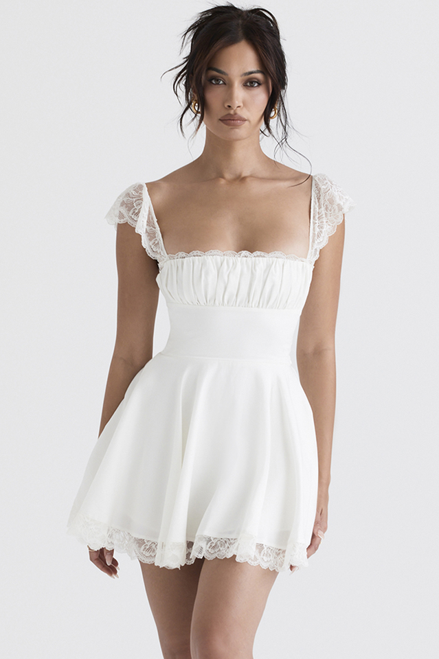 Lace A-Line Mini Dress