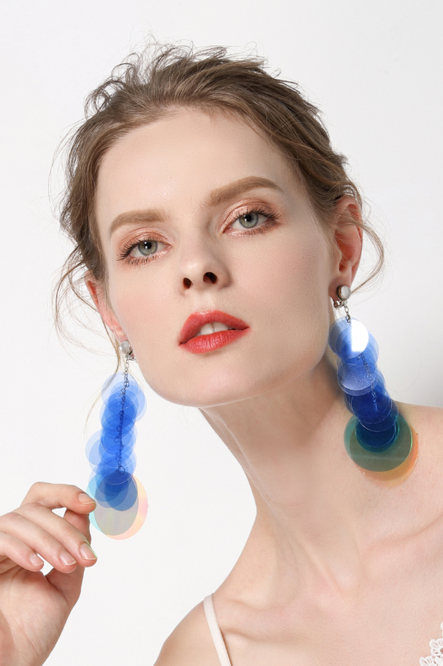 Jelly Color Sequin Earrings