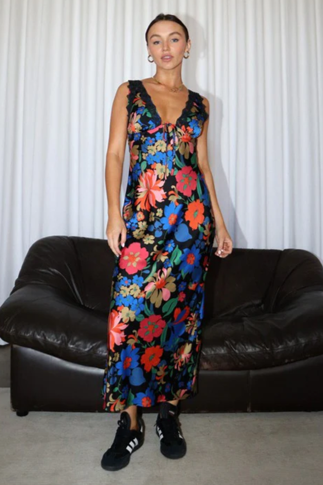 Miara Floral Sleeveless Maxi Dress