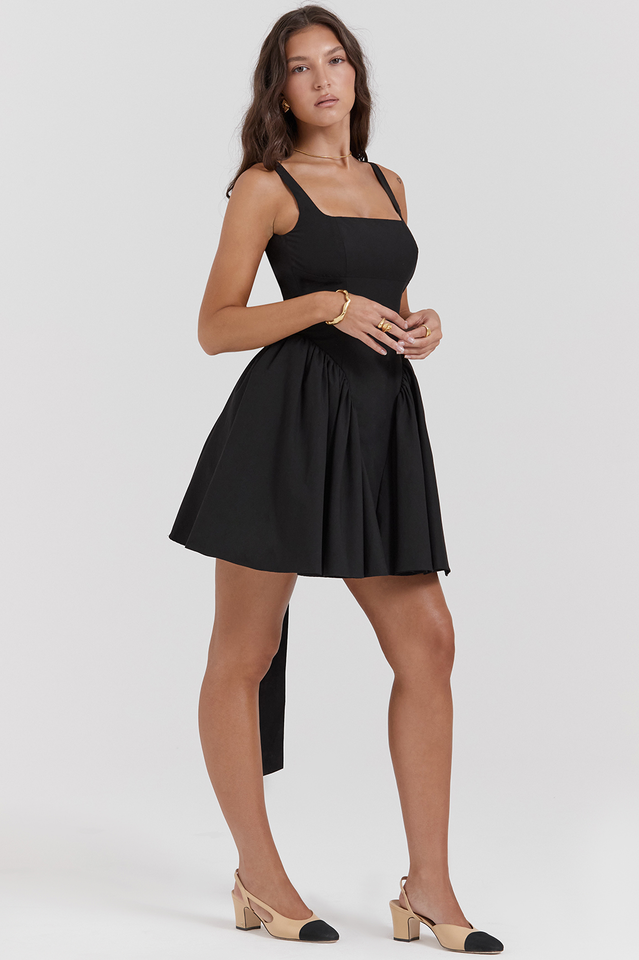 Florianne Black Bow Mini Dress