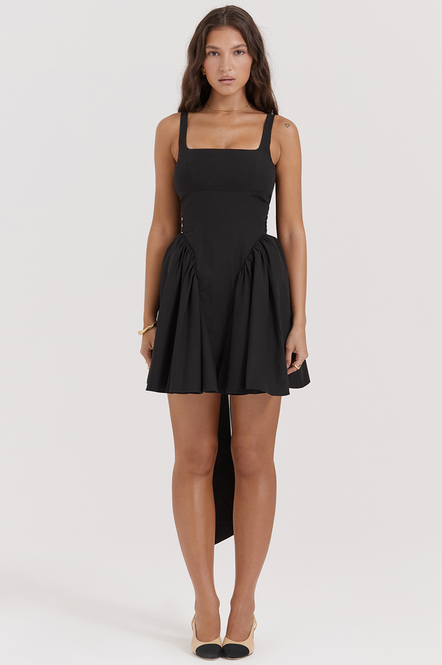 Florianne Black Bow Mini Dress