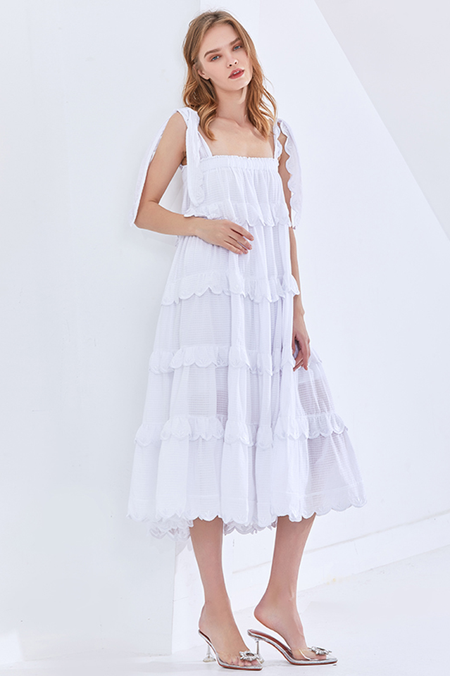 Sleeveless Overlay Ruffle Maxi Dress